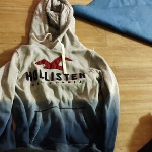 Hollister Gray and Blue tie dye size small Hoodie